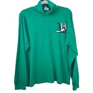 ACME CLOTHING | Vintage Pepe Le Pew | Green | Turtle Neck Knit Top | Size Large